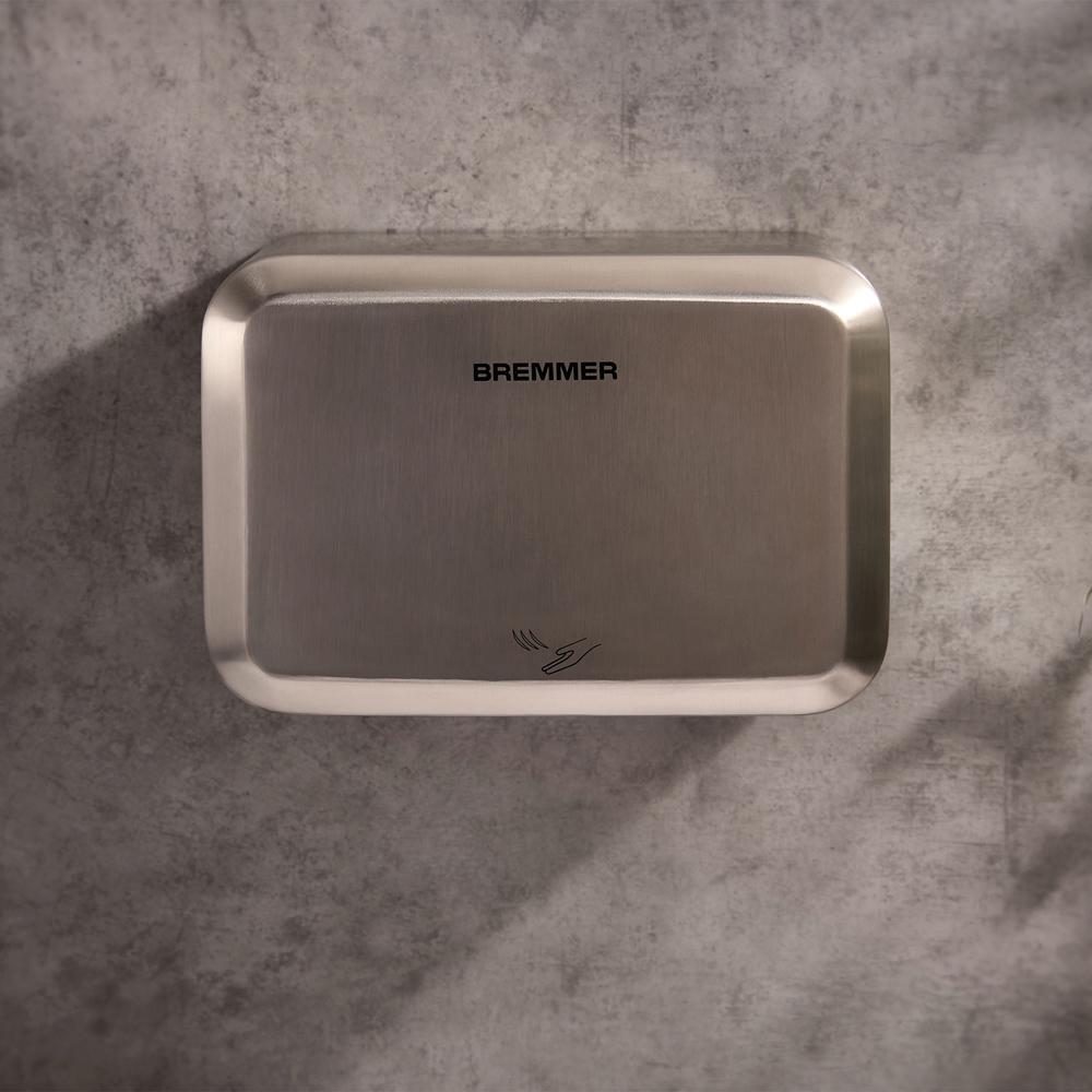 Bremmer Nano Blade Brushed Steel Compact Hand Dryer 1300W Image 7