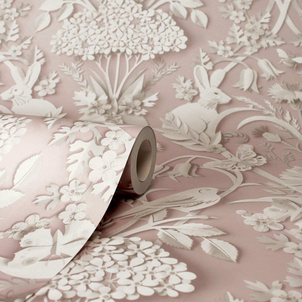 Fine Decor Woodland Pink Wallpaper Image 2