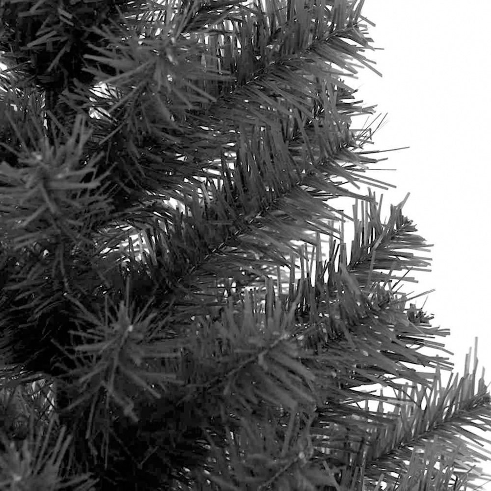 vidaXL Pre-Lit Black Artificial Christmas Tree 6ft Image 7