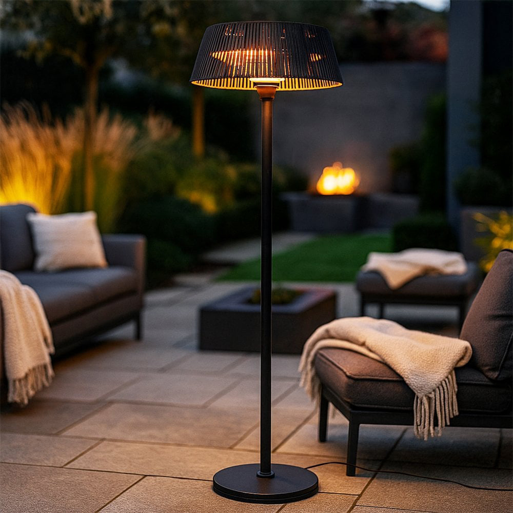 Jack Stonehouse Caldo Black Freestanding Lamp Halogen Patio Heater 2000W Image 2