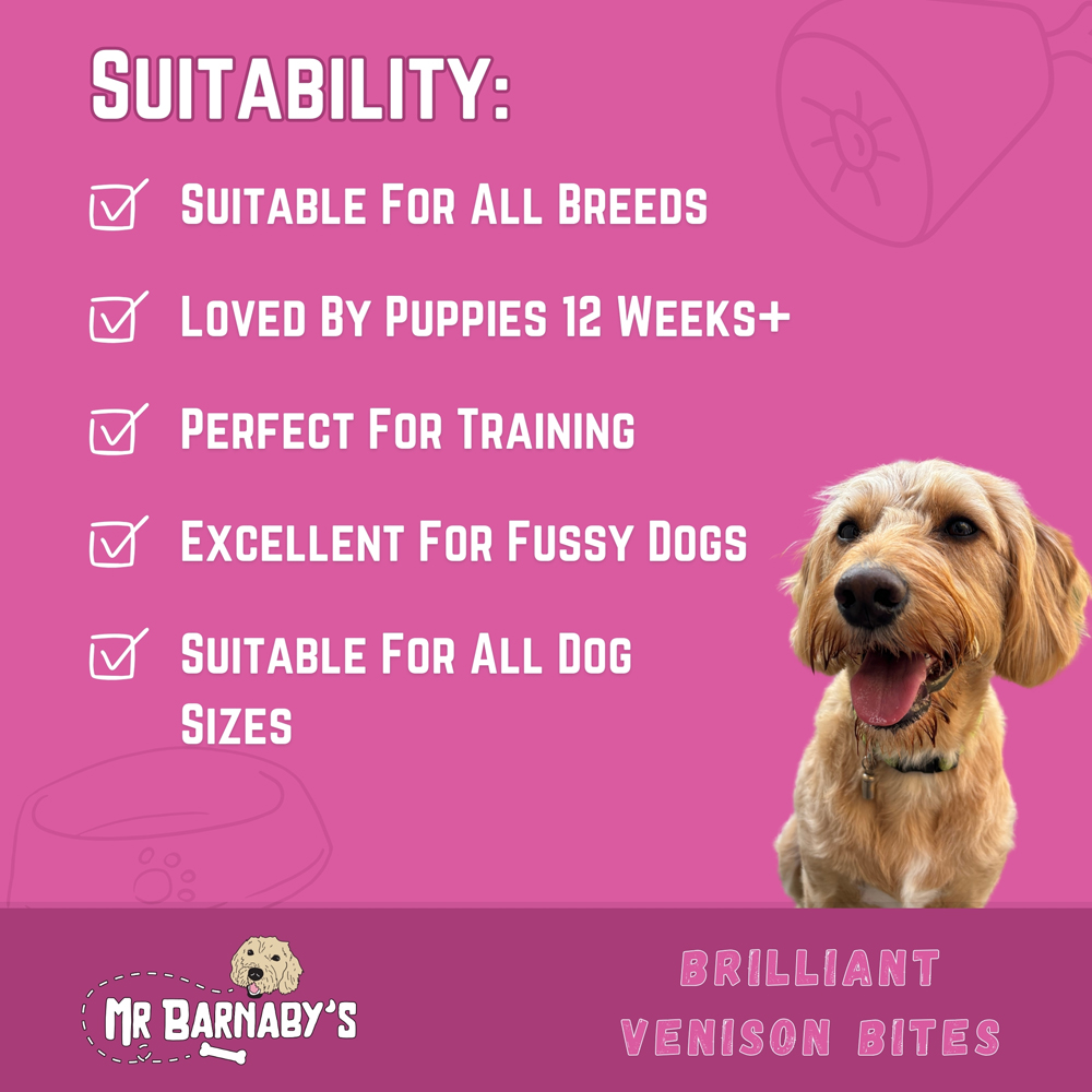 Mr Barnaby's Brilliant Venison Bites Dog Treats 4 Pack Image 5