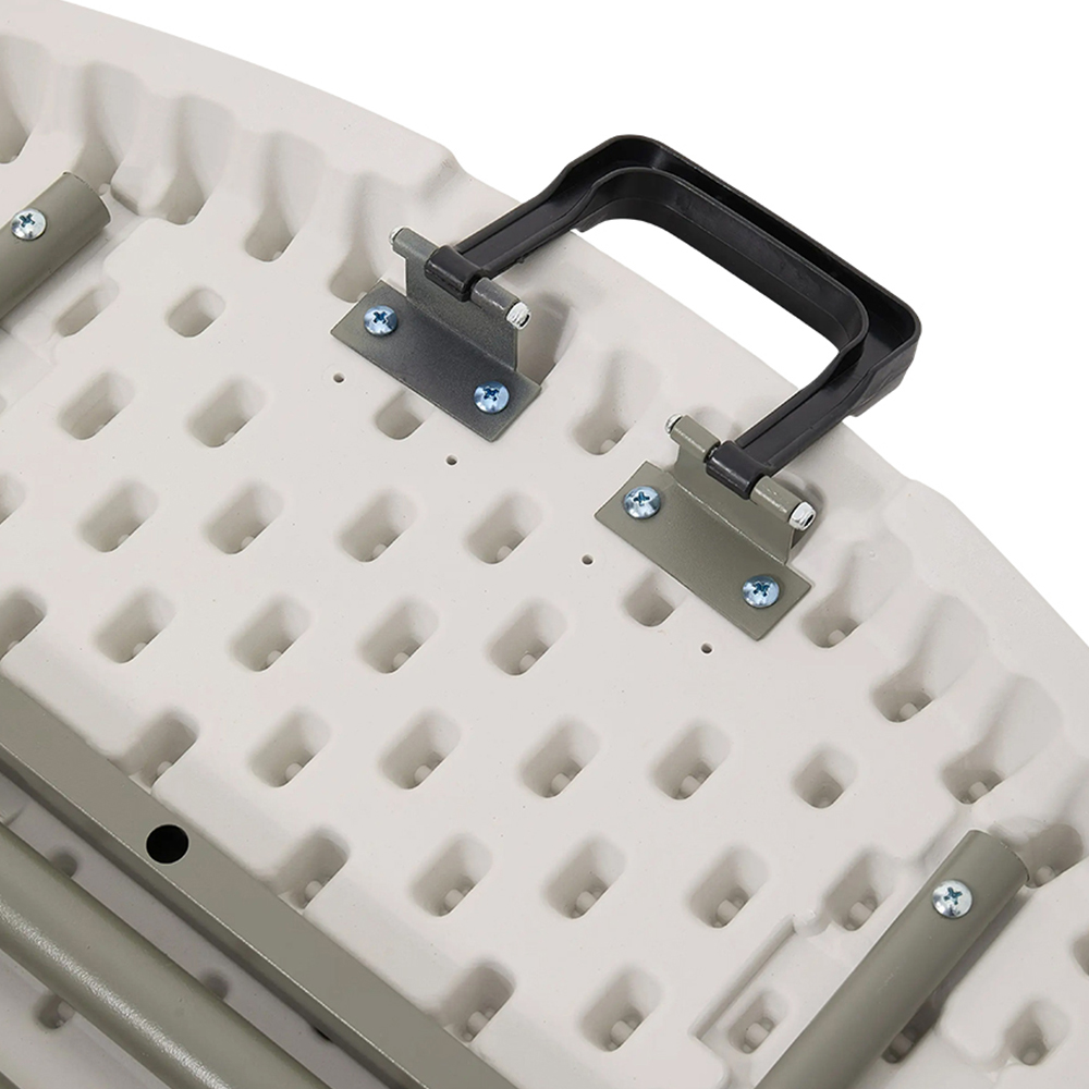 Living and Home White Outdoor Round Folding Camping Table with Handle Image 5