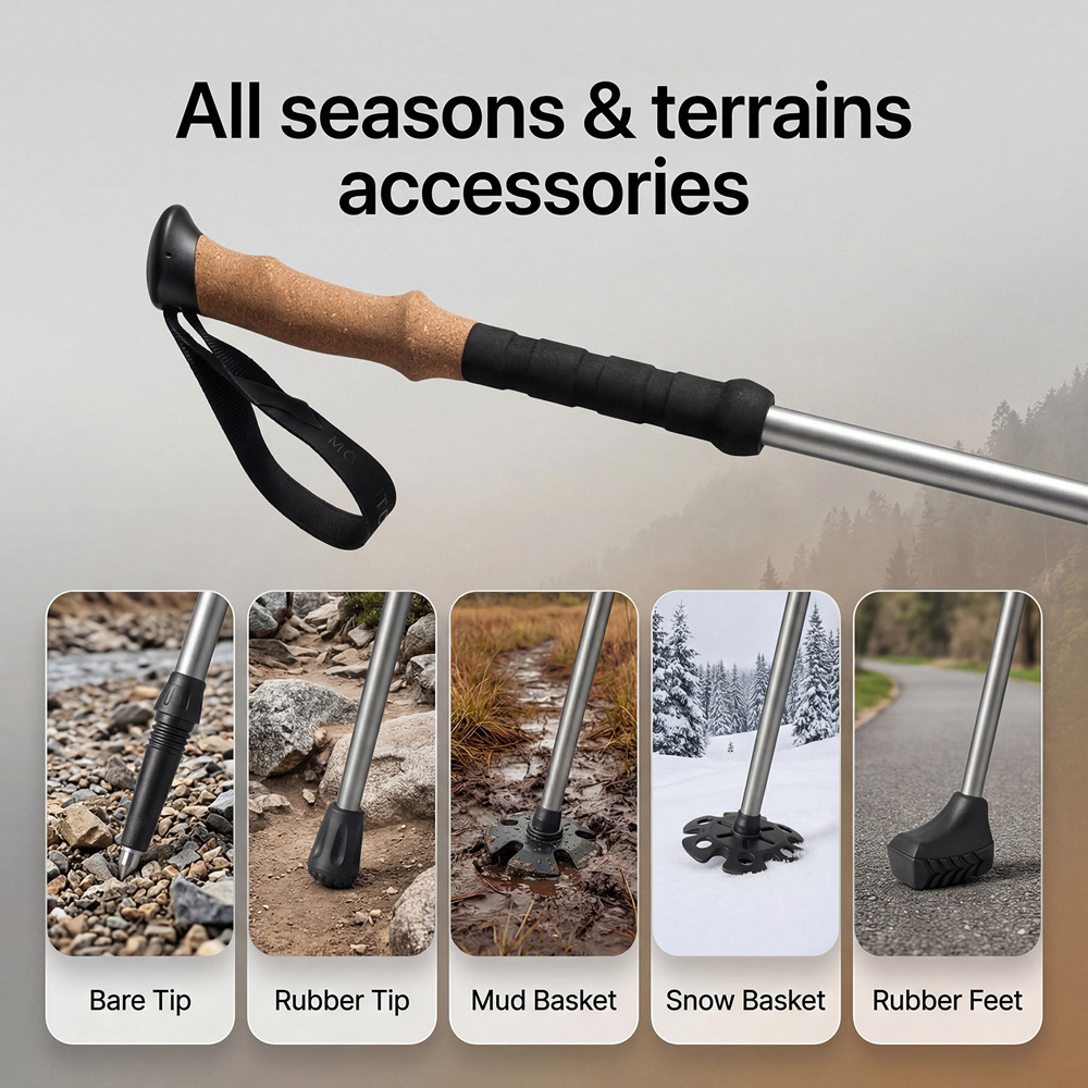 Mountview 2 Piece Aluminium Lightweight Trekking Pole Image 6