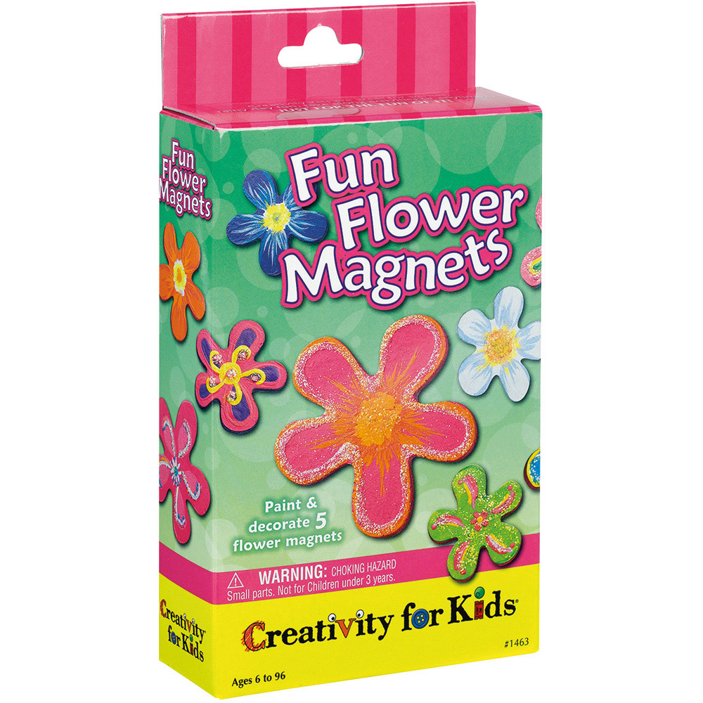 Creativity For Kids Multicoloured Fun Flower Magnets Craft Kit Image