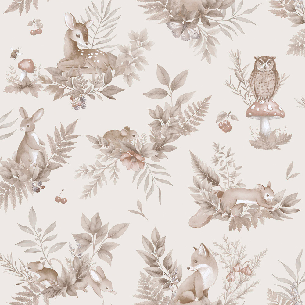 Holden Decor Forest Friends Neutral Wallpaper Image 1