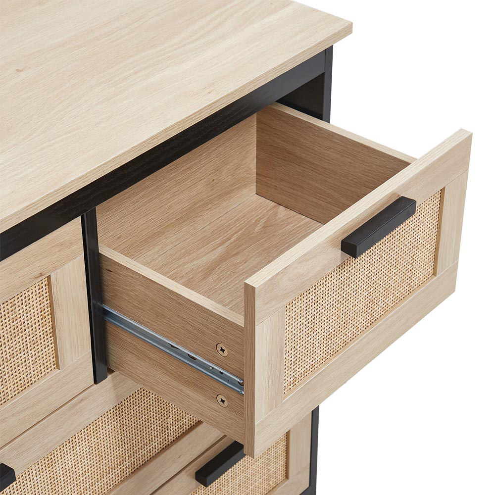 Living and Home Rattan Wood Storage Cabinet Image 6