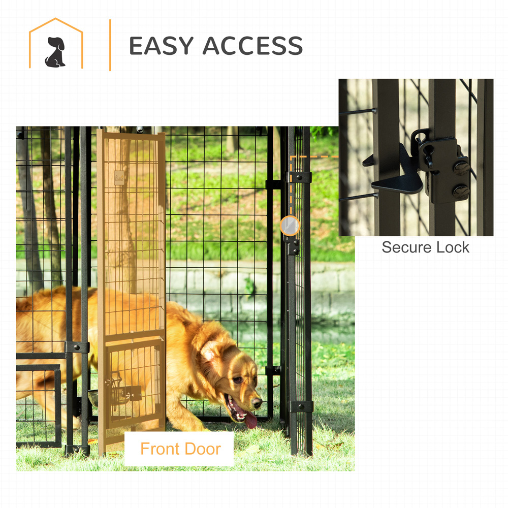 PawHut Dog Kennel with Rotating Bowl Holders Image 7
