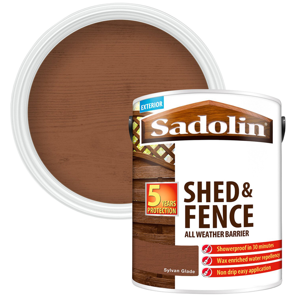 Sadolin Shed and Fence Protection Woodstain Sylvan Glade 5l Image 1
