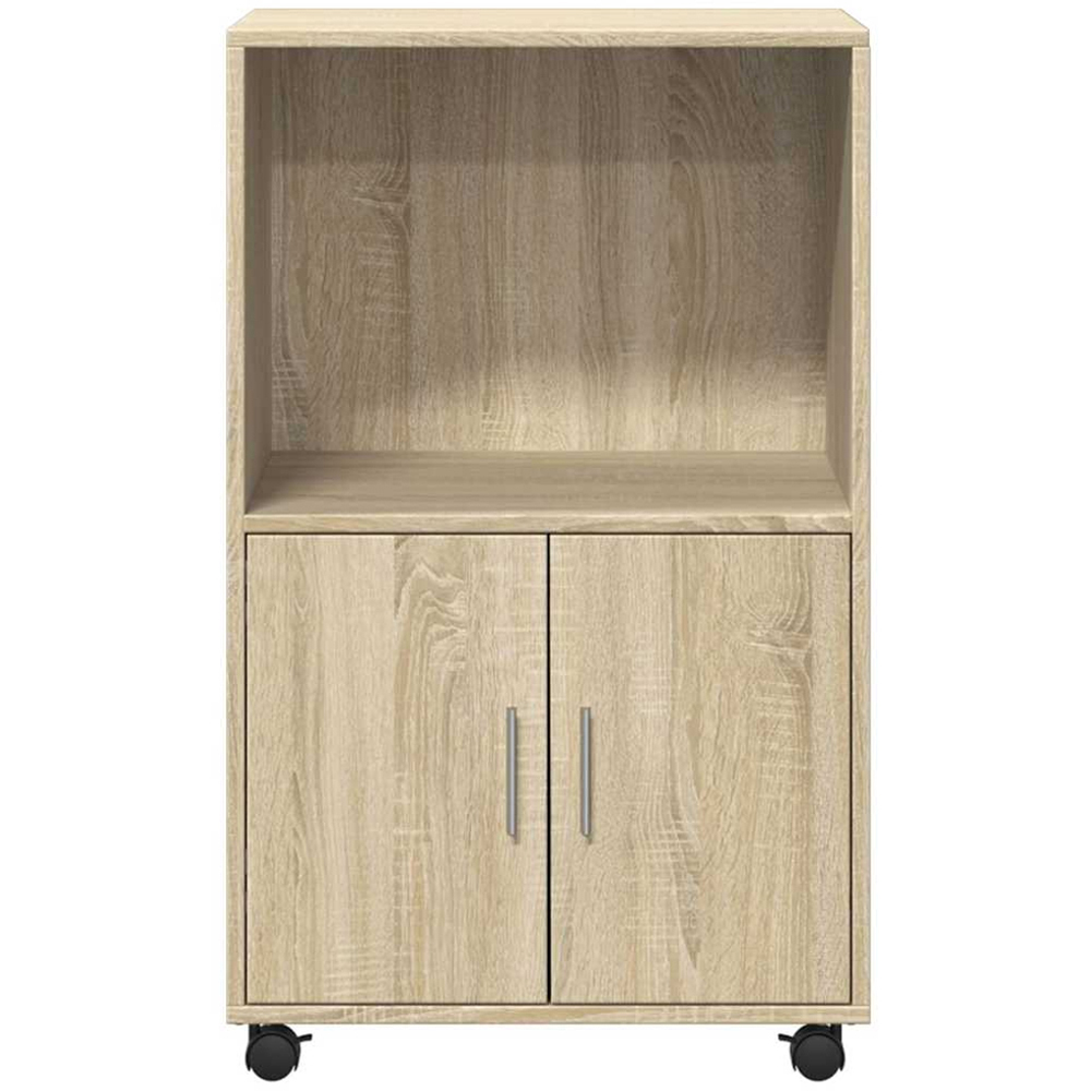 vidaXL 2 Door Sonoma Oak Rolling Cabinet Image 4