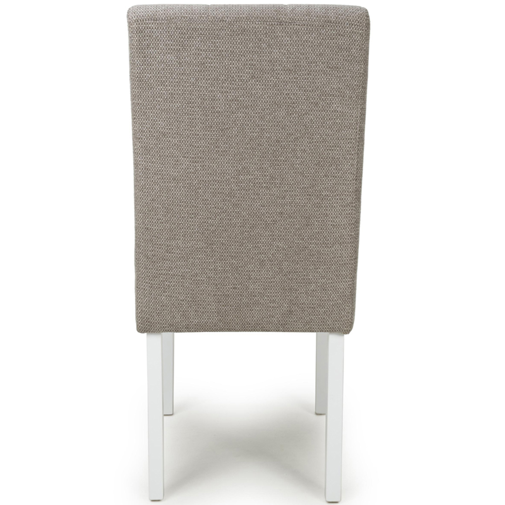 Portland Harlow Mocha Weave White Legs Waffle Back Dining Chair Image 6