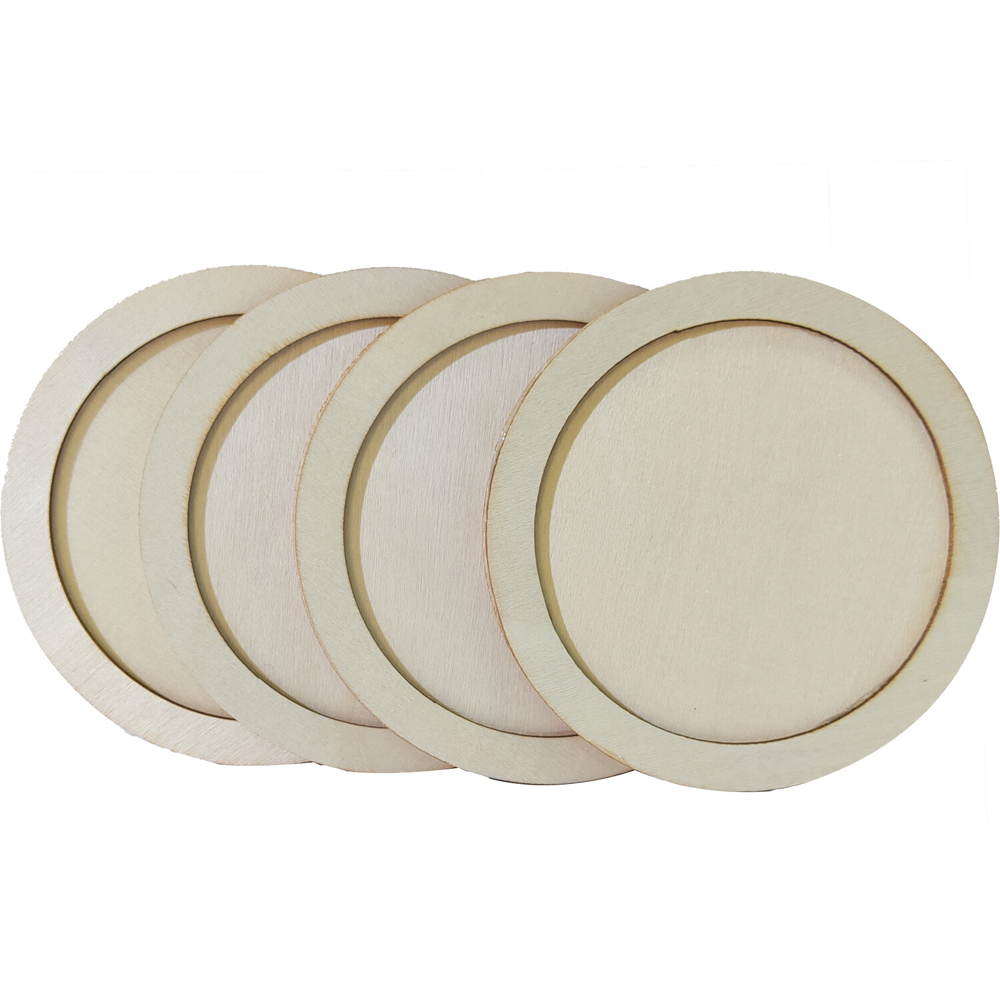 Pack of 4 Fillable Wooden Coasters Image 2