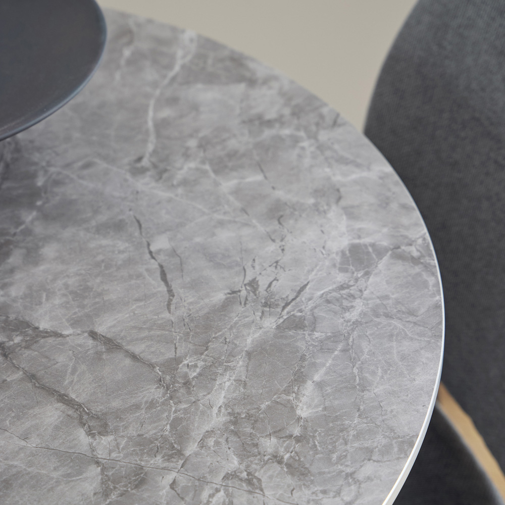 Florence Malta Grey and Black Ceramic Round Dining Table Image 7