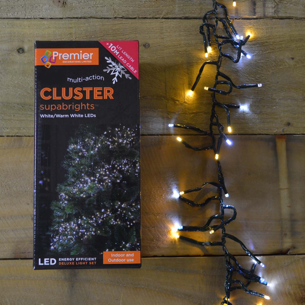 Premier ClusterBrights 480 Cool and Warm White LED Green Cable Cluster Light 6.2m Image 6