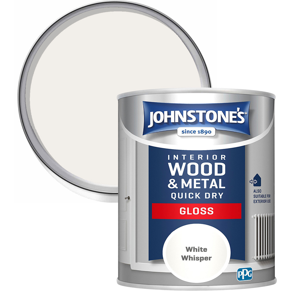 Johnstones Quick Dry Wood & Metal Paint 750ml - White Whisper Image 1