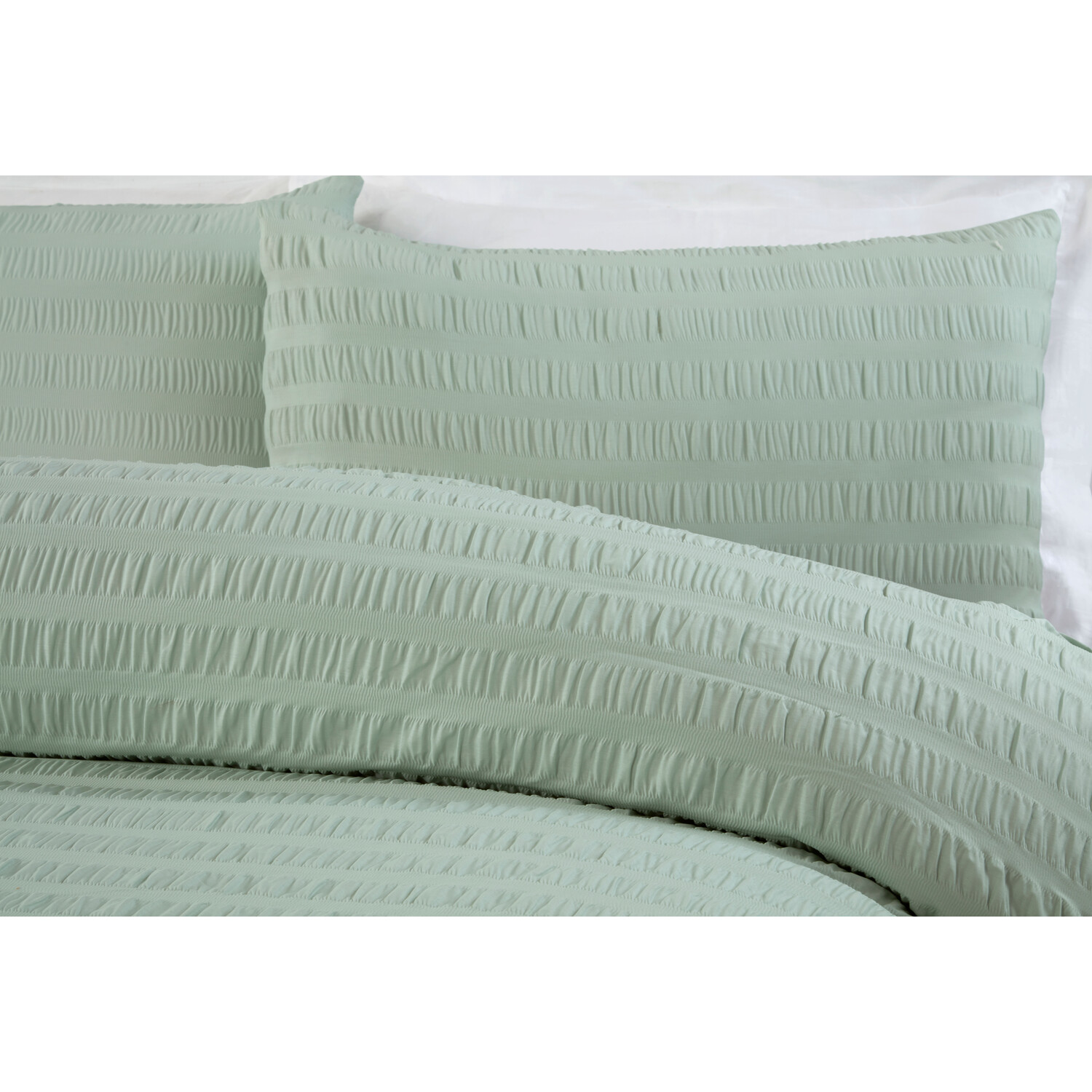 Divante Seersucker Double Sage Duvet Set Image 3