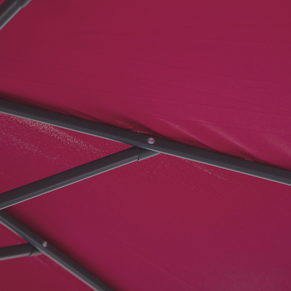 Outsunny Wine Red Crank Handle Cantilever Parasol with Cross Base 3m Image 3