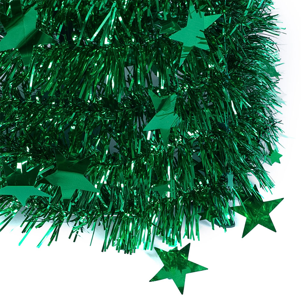Living and Home Green Pop Up Tinsel Christmas Tree with Base 4ft Image 6