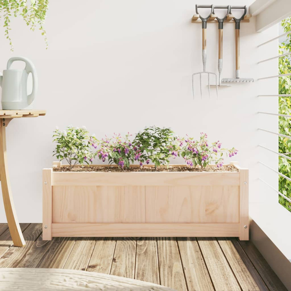 vidaXL Brown Solid Pine Garden Planter 90 x 31 x 31cm Image 2