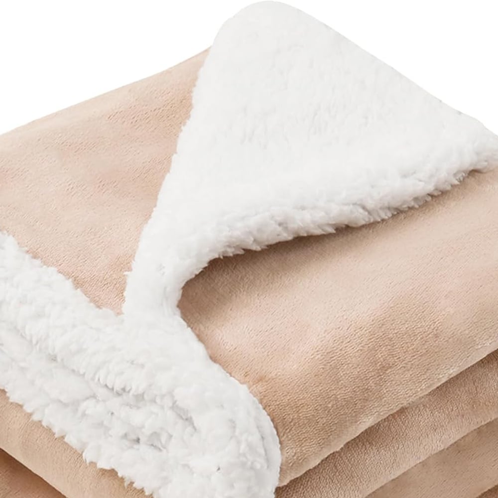 GlamHaus Toasted Almond Heated Blanket 160 x 130cm Image 2
