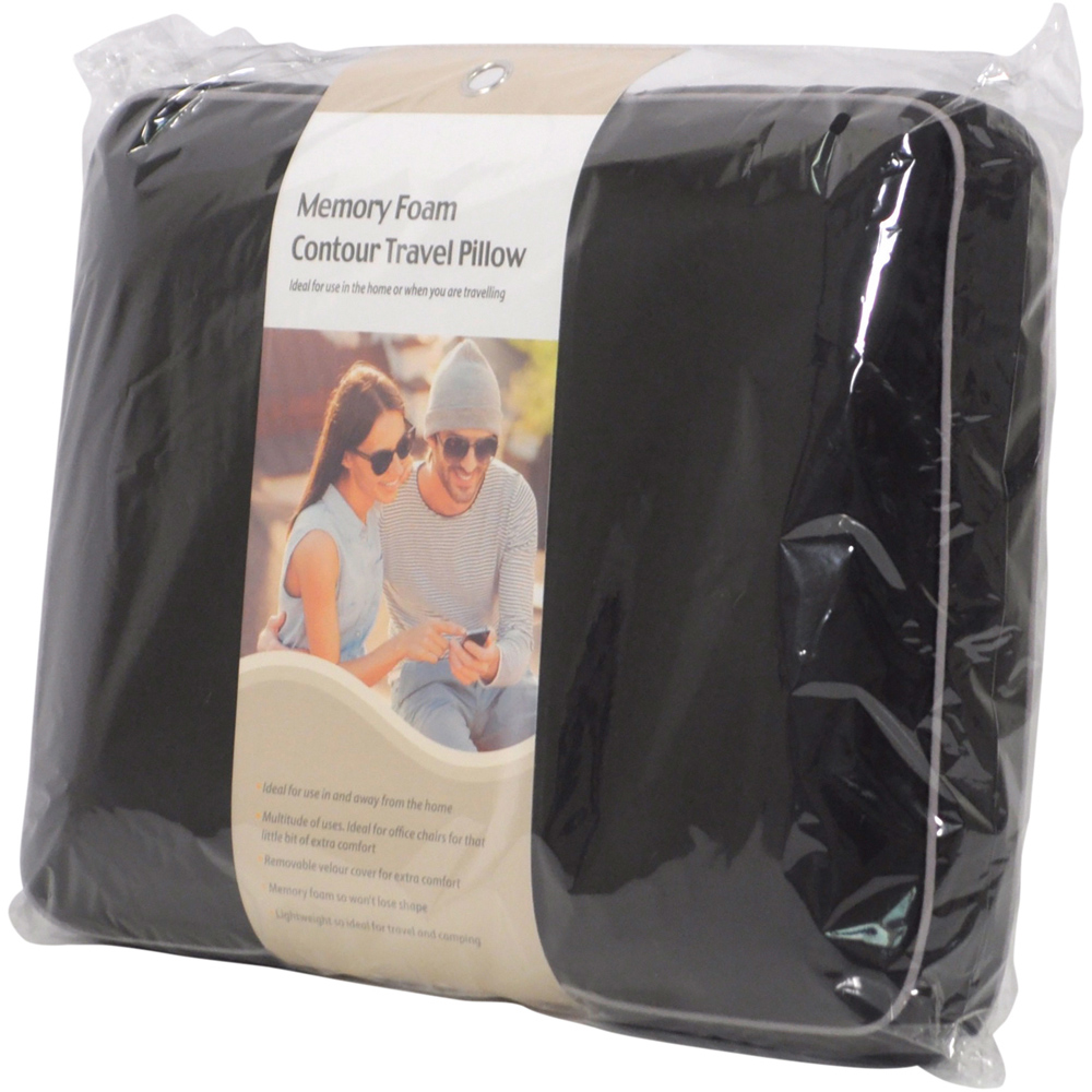 Aidapt Black Memory Foam Contour Travel Pillow Image 3