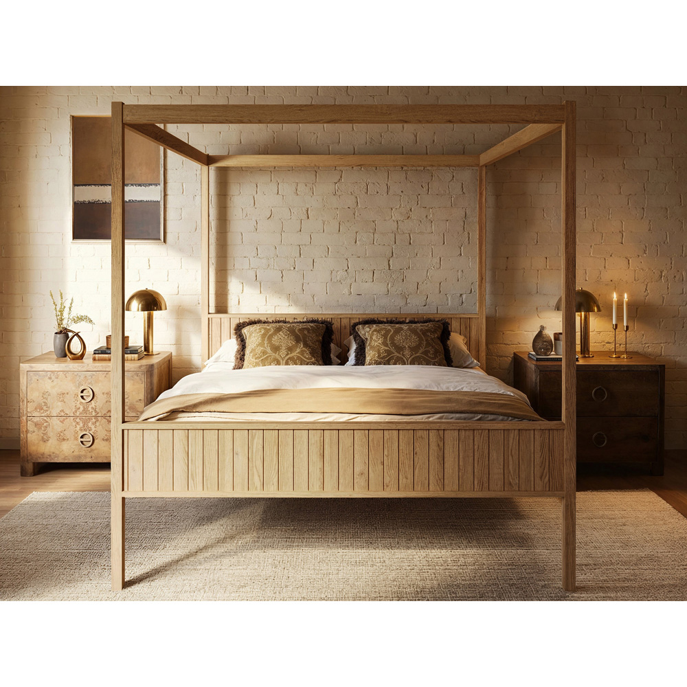 Flair Maddy Super King Size Natural 4 Poster Bed Image 4