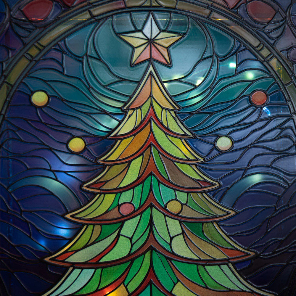Samuel Alexander LED Stained Glass Christmas Tree Decoration 28cm Image 6