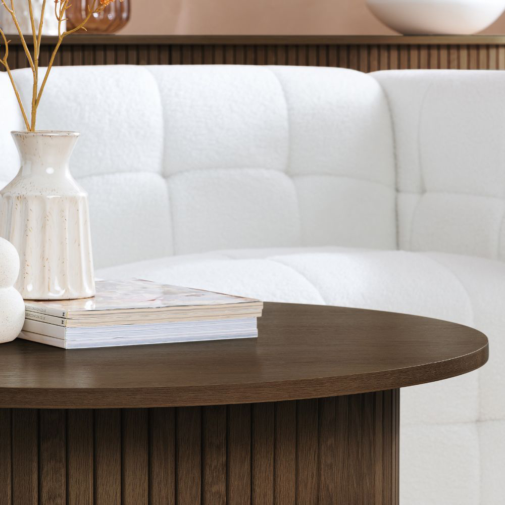 Birlea Axel Walnut Round Fluted Coffee Table Image 3