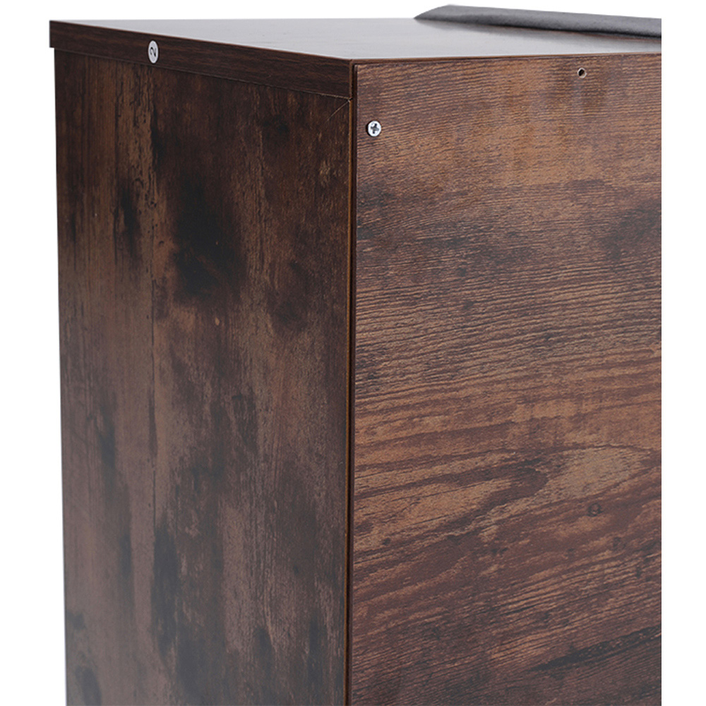 Living and Home 6 Shelf Brown Wooden Bookcase with Reading Seat Image 4