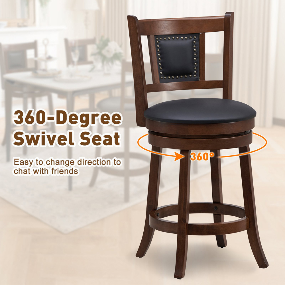 Costway Swivel Bar Stool Set of 2 Image 8
