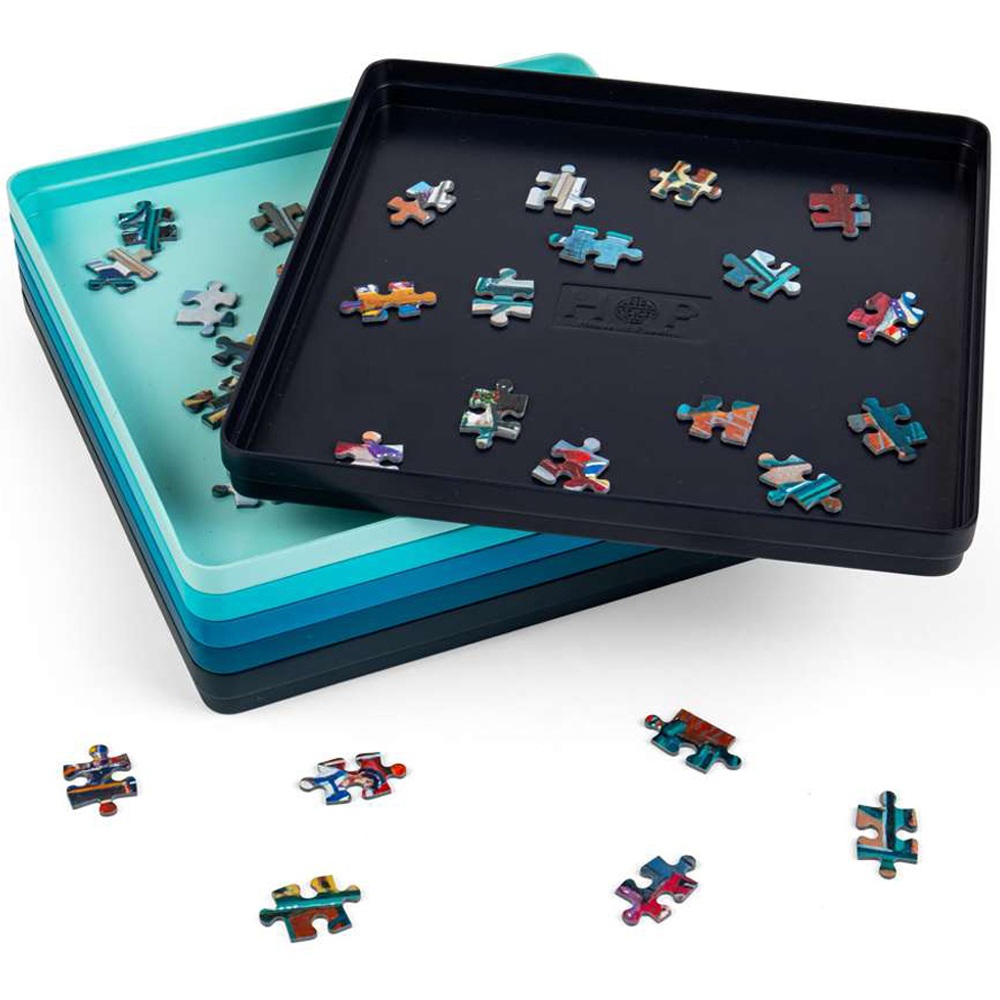 The House of Puzzles Stackable Jigsaw Puzzle Piece Sorter Tray 6 Pack Image 4