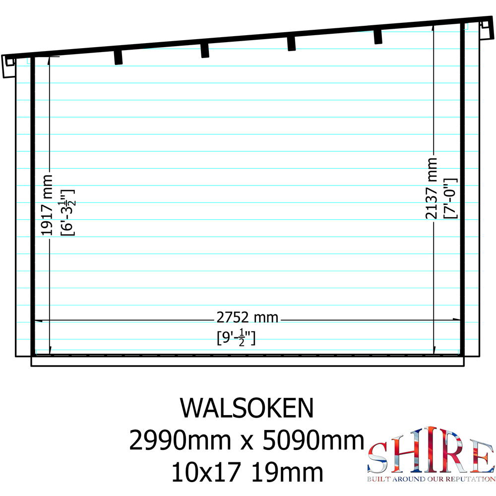 Shire Walsoken 10 x 17ft Dual-Purpose Pent Garden Log Cabin with Integral Storage Image 7