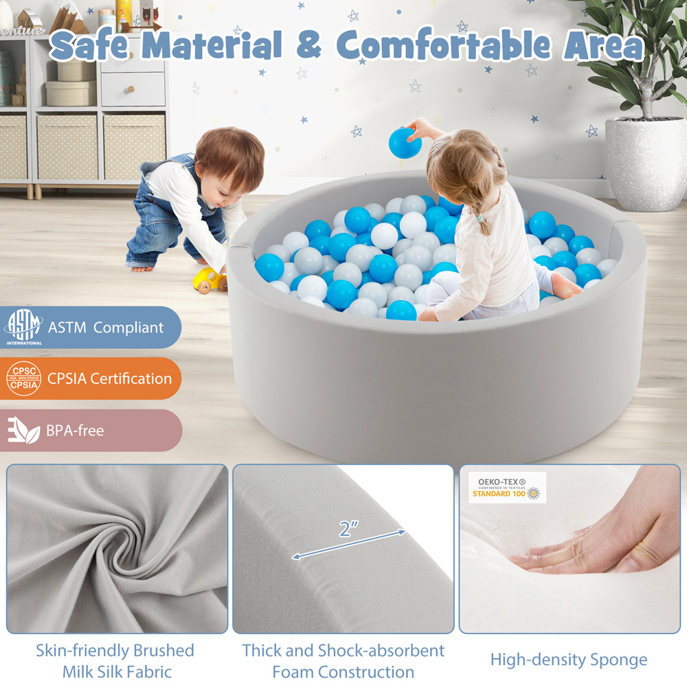 Costway White Soft Round Ball Pool Image 5