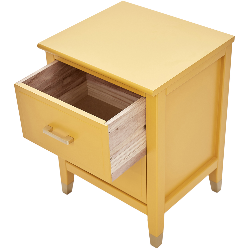 Palazzi 2 Drawer Mustard Wide Bedside Table Image 5