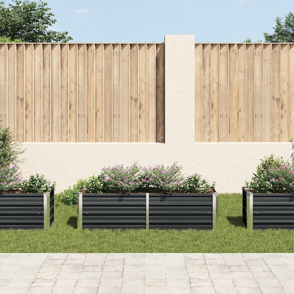 vidaXL Anthracite Galvanised Steel Raised Garden Bed 45 x 160 x 40cm Image 2