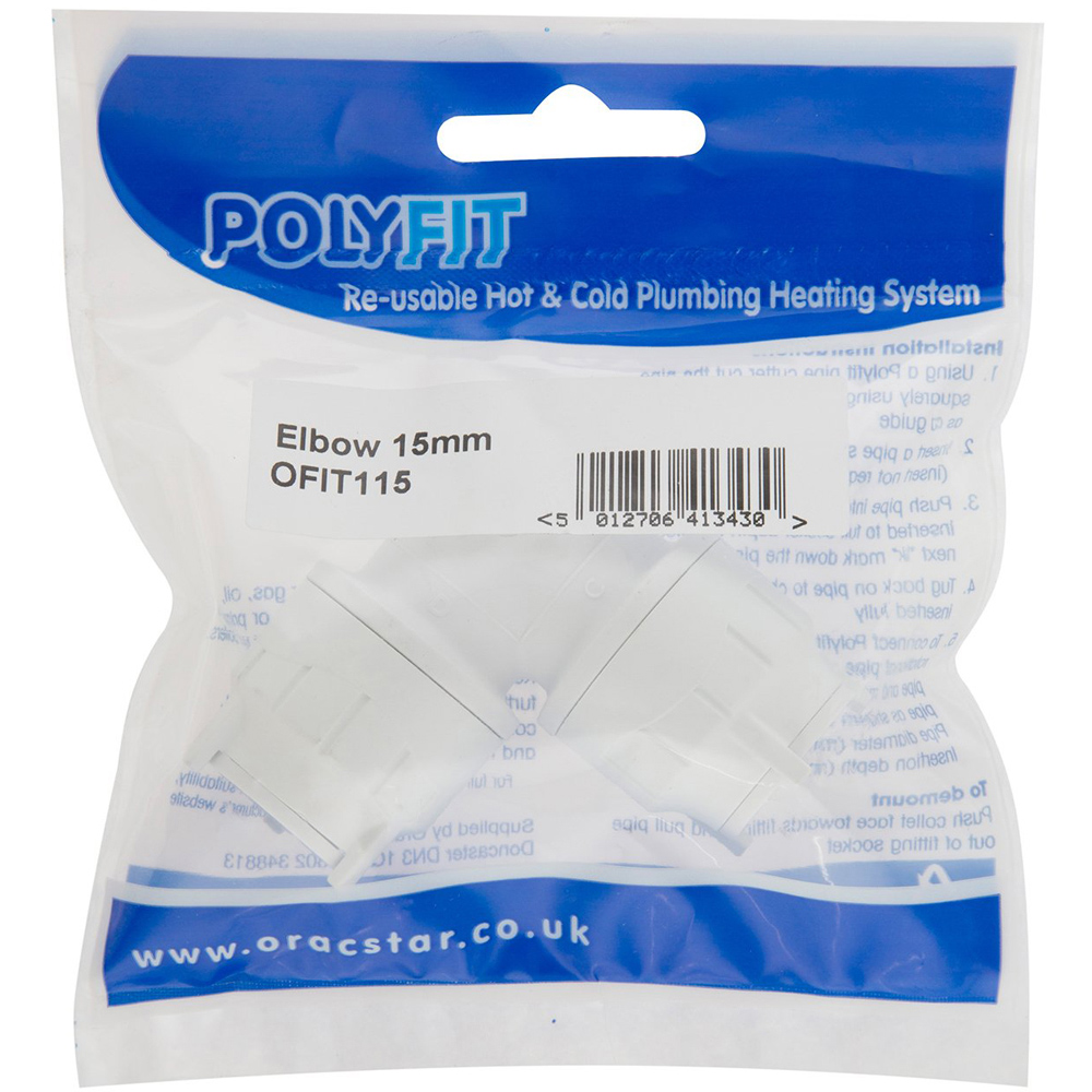 PolyFit 15mm White Elbow Image