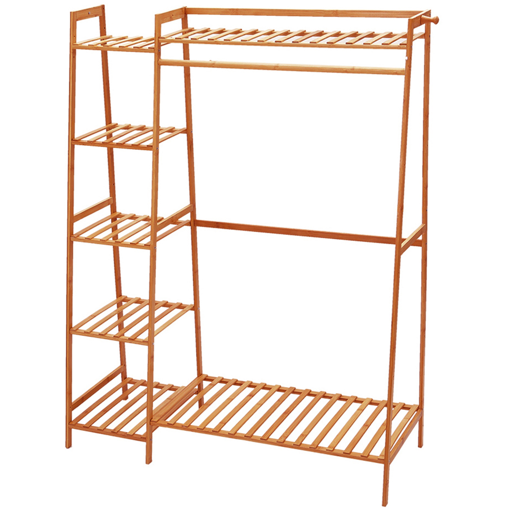 Living and Home Brown Bamboo Garment Rack Image 2