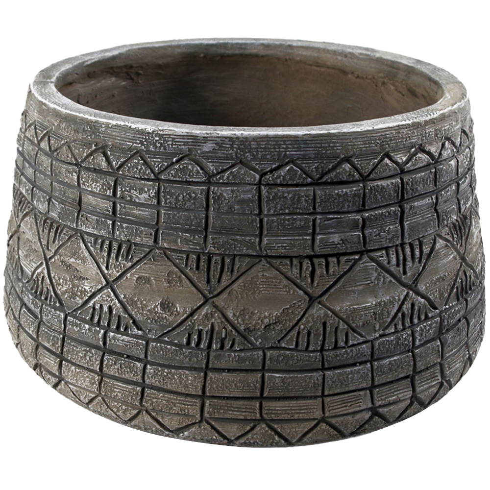 Leaf Grey Gliese Embossed Planter 37cm Image 1