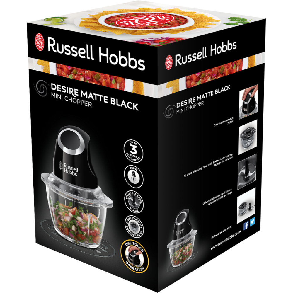 Russell Hobbs 24662 Matte Black Mini Chopper Wilko