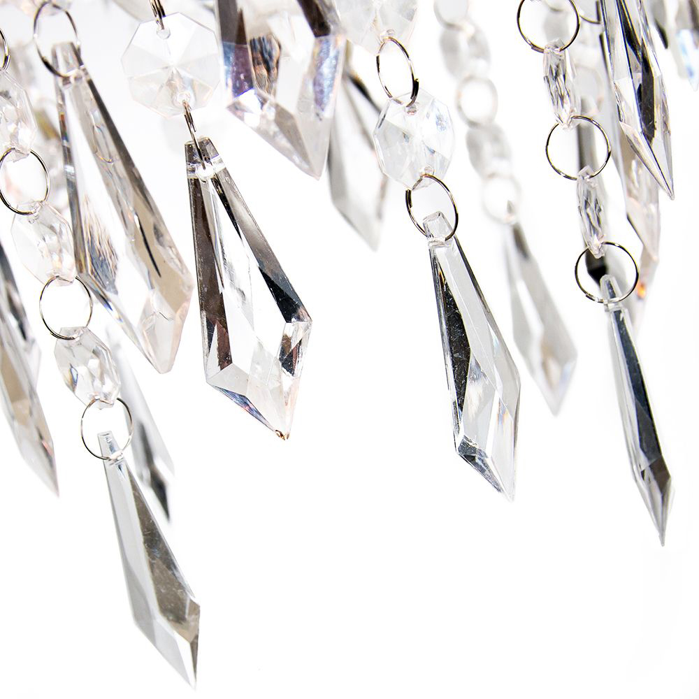 Happy Homewares Modern Waterfall Design Clear Acrylic Droplets and Beads Pendant Shade Image 4
