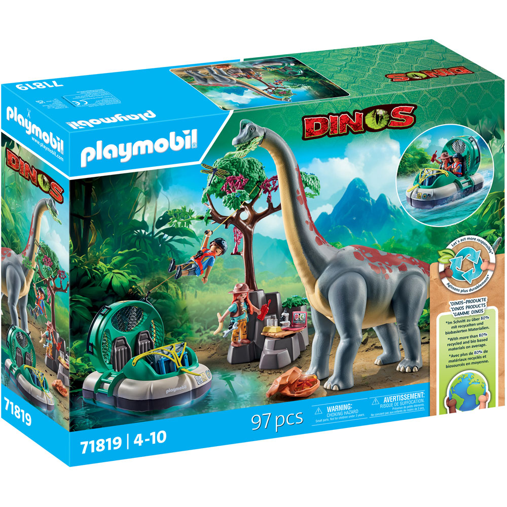 Playmobil Brachiosaurus with Hovercraft Playset Image 1