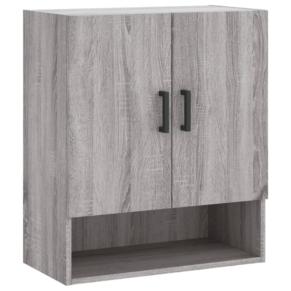 vidaXL 2 Door Single Shelf Grey Sonoma Wall Cabinet Image 2