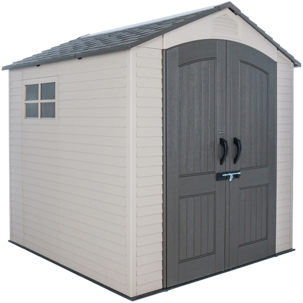 Lifetime Products 7 x 7ft Tan Outdoor Storage Shed Image 1