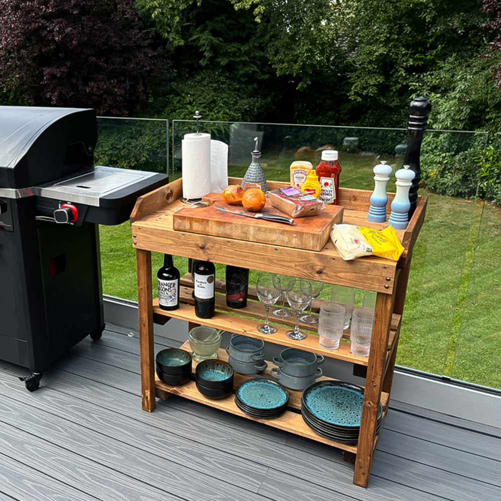 Charles Taylor Deluxe Davenport 3 Shelf Large Utility BBQ Table Image 7