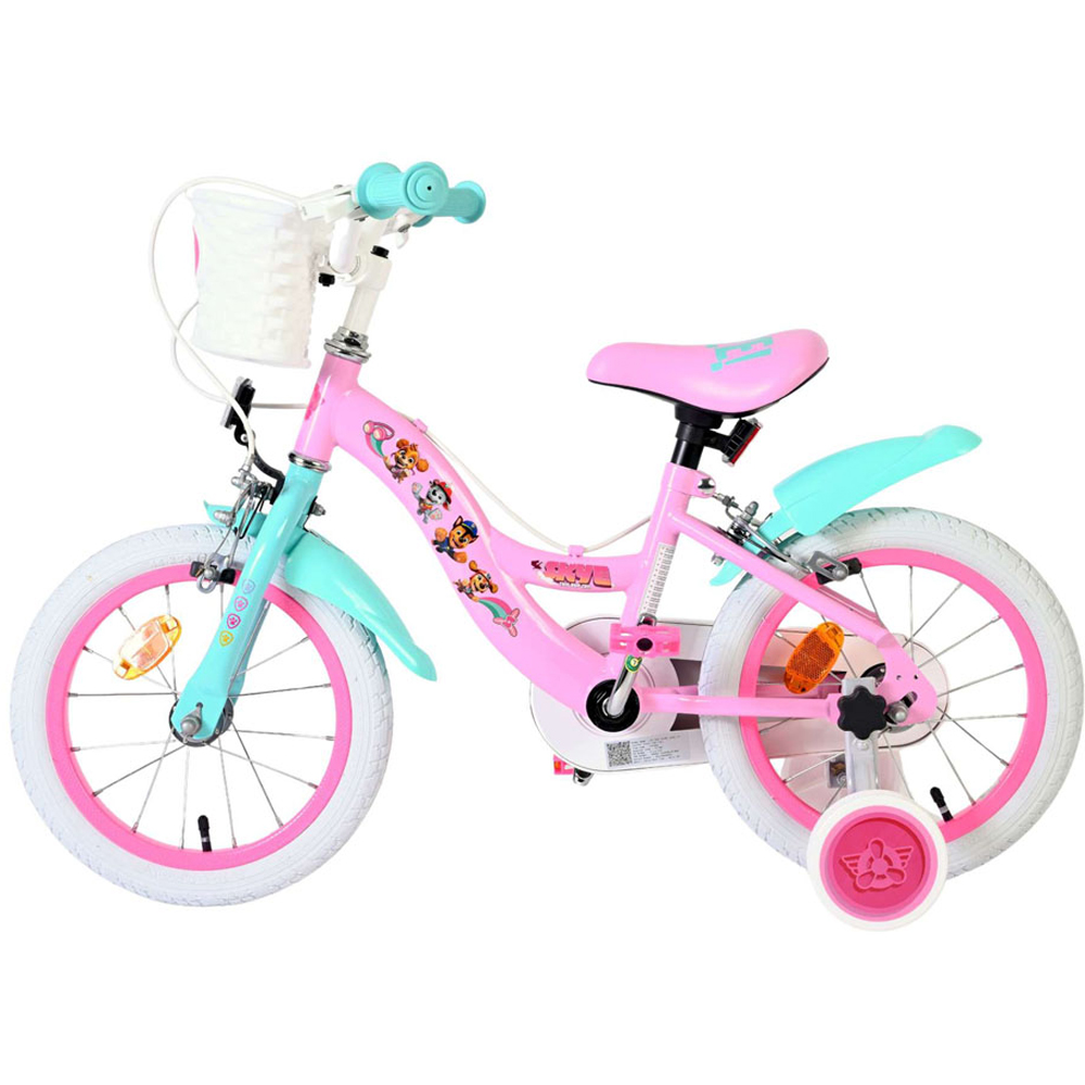 Volare Paw Patrol Kids 14 inch Multicolour Bike with Stabilisers and Basket Image 5