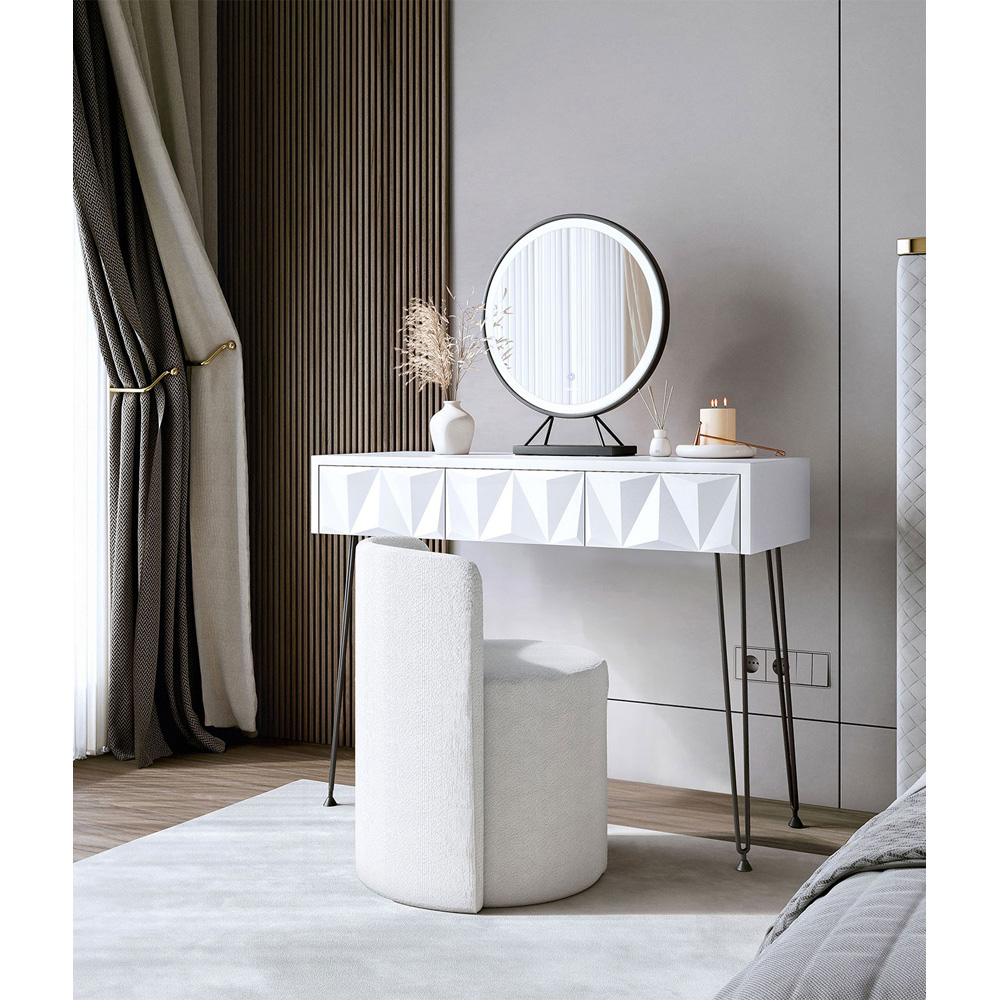 CARME Home Claudia White and Black Dressing Table Image 5