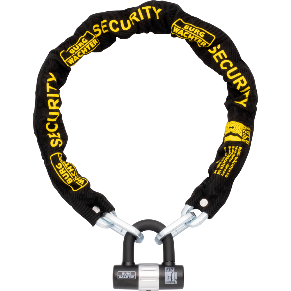 Burg-Wachter 1m Sold Secure Gold Bike Chain and Lock Kit Image 1