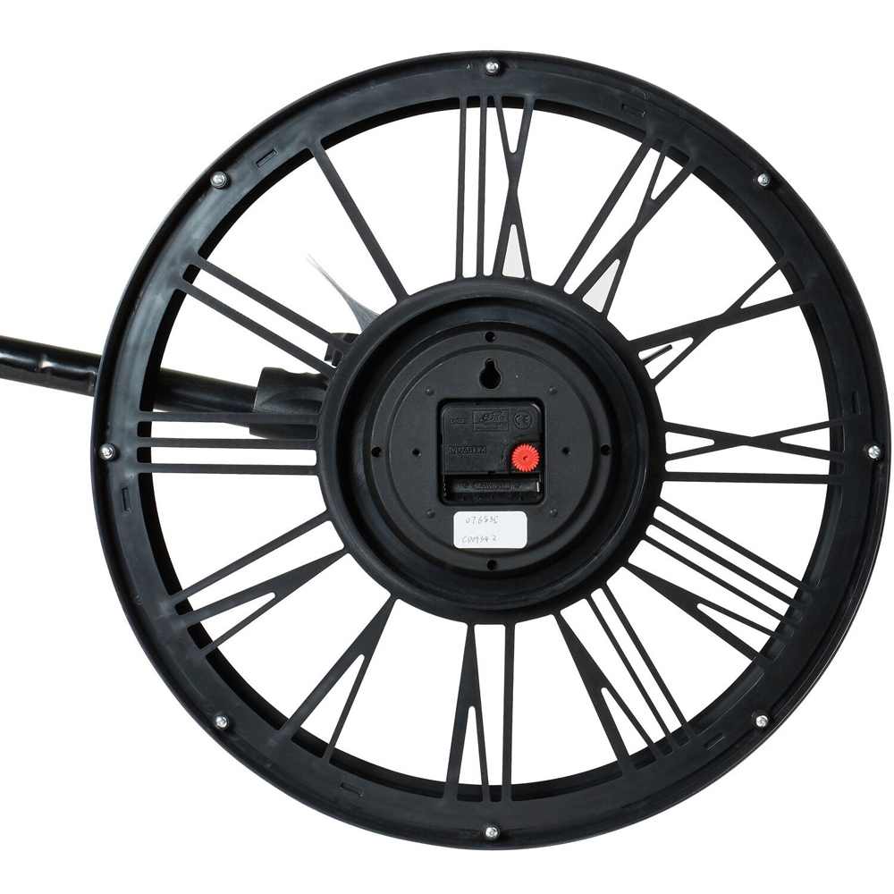 Black 3D Round Wall Clock 45cm Image 4