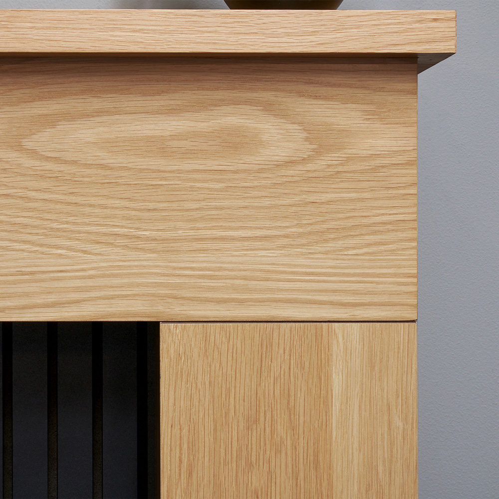 Adam Innsbruck Oak Fireplace with Woodhouse Black Electric Stove 45 inch Image 4