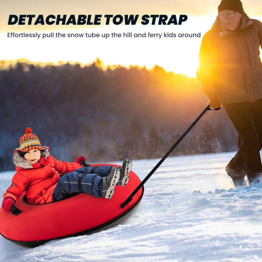 Costway Red Heavy Duty Snow Tube with Seat Cushion Image 4