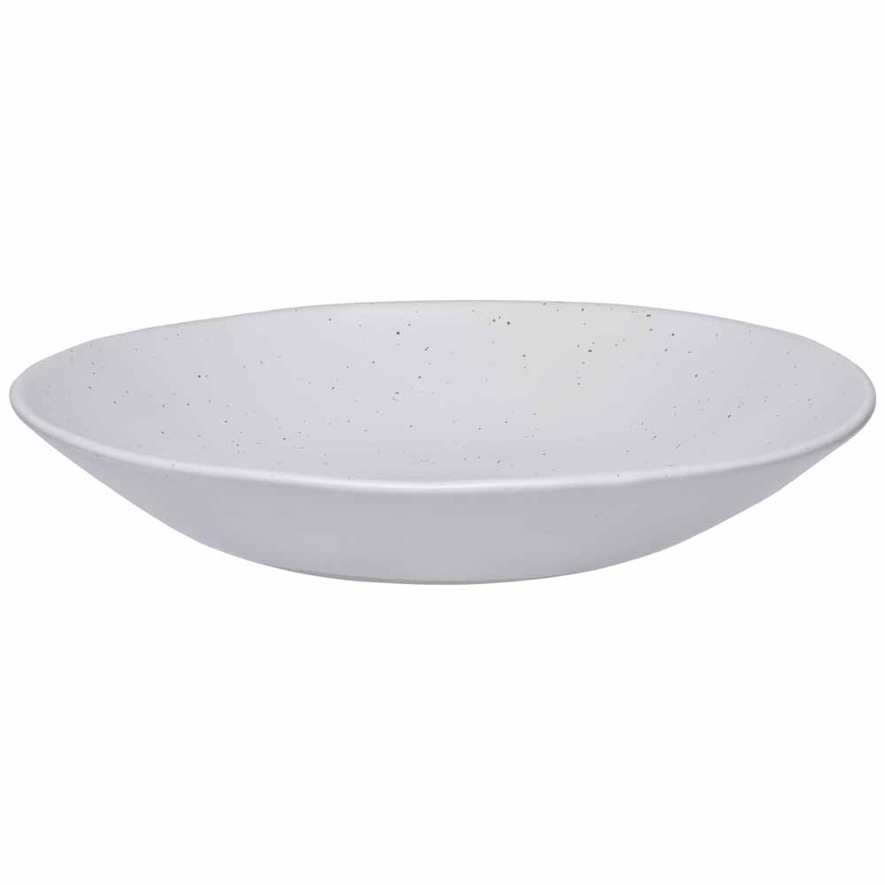 Wilko White Artisan Speckled Pasta Bowl Image 1